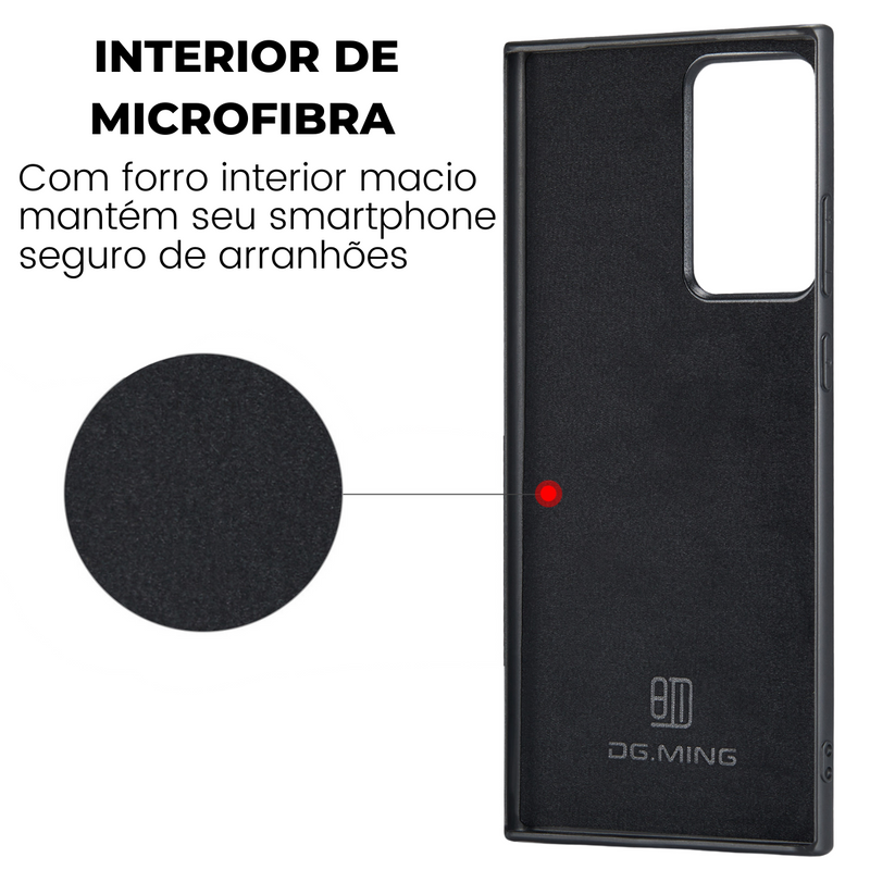 Capa Samsung Couro com Carteira Magnética Destacável 2 em 1