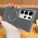 Case Samsung com Acabamento em Carbono e Carregamento MagSafe